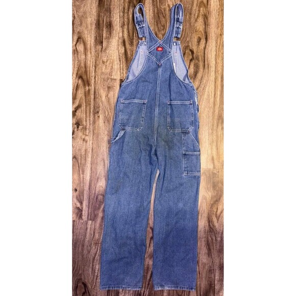 Dickies Bib Overalls Fall Womens L Y2K Artsisan Blue Denim Artsy DIY Outdoor - Picture 8 of 16